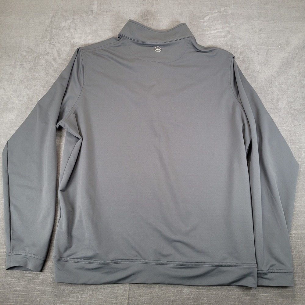 Peter Millar Mens XL Gray Quarter Zip Pullover NCH Logo Performance Golf Shirt - Picture 4 of 6